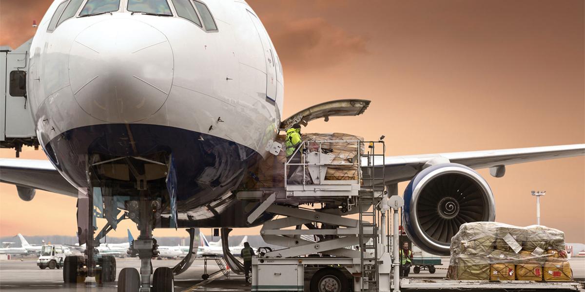 cargo plane being loaded